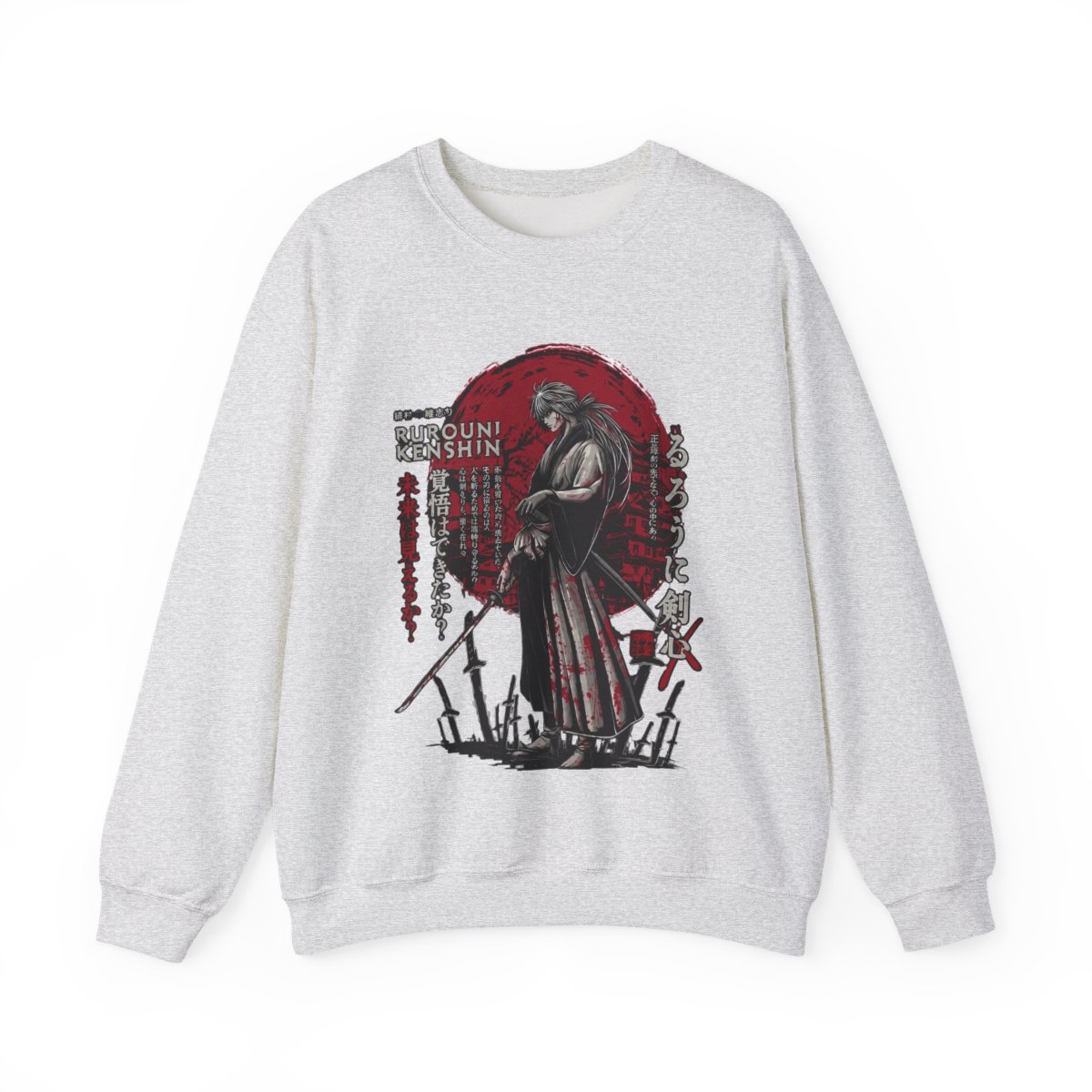 Kenshin Himura Hoodies, Rurouni Kenshin Hoodies, Anime Hoodies, Vintage Sweater - Artsholic - Fan Art Merch - alternate angle 2, merchandise
