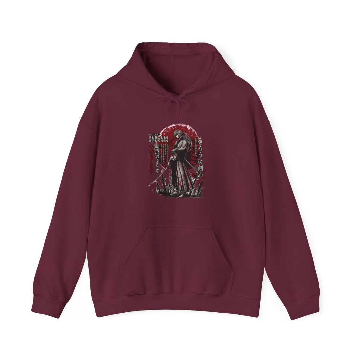 Kenshin Himura Hoodie, Rurouni Kenshin Hoodie, Anime Hoodie, Vintage Hoodie - Artsholic - Fan Art Merch - alternate angle 3, merchandise