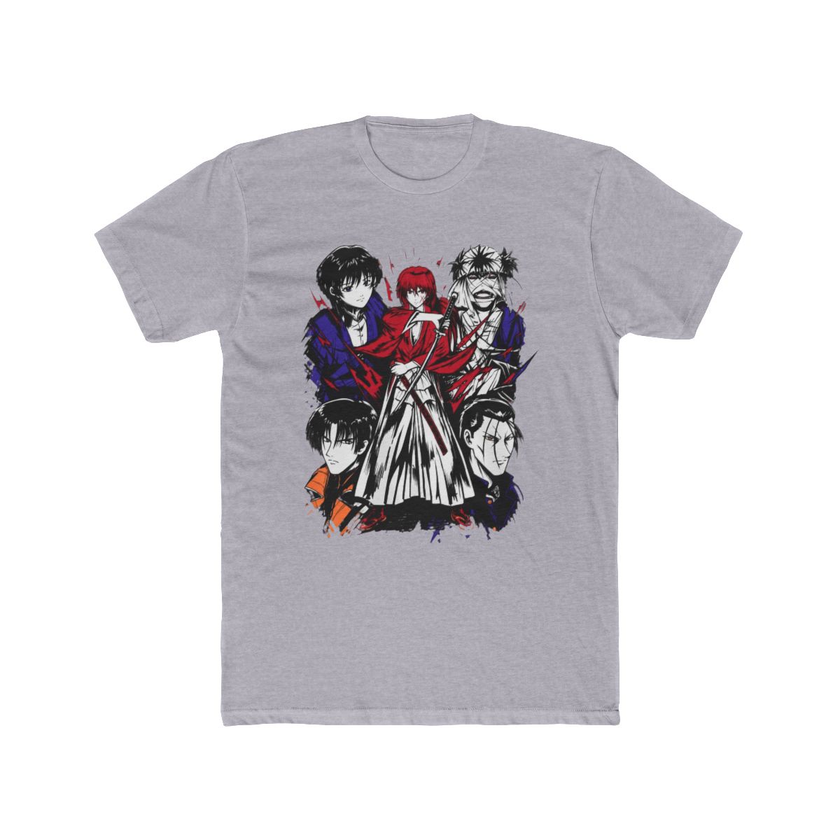 HUBGO Anime Rurouni Kenshin Shirt Merch Casual Short Sleeved T Shirt Tee, Adult, Size: 4XL, Black