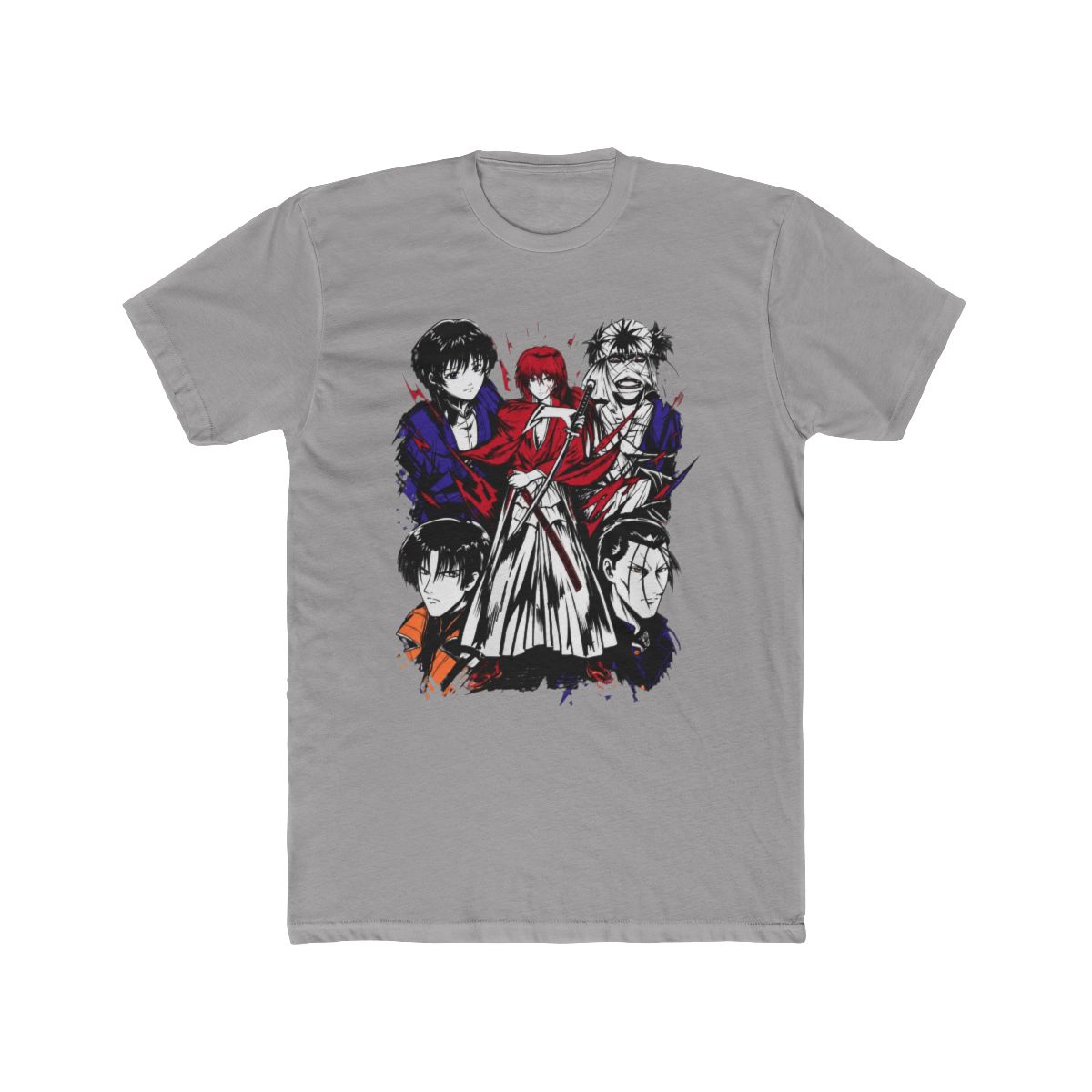 HUBGO Anime Rurouni Kenshin Shirt Merch Casual Short Sleeved T Shirt Tee, Adult, Size: 4XL, Black - Official T-Shirts merchandise