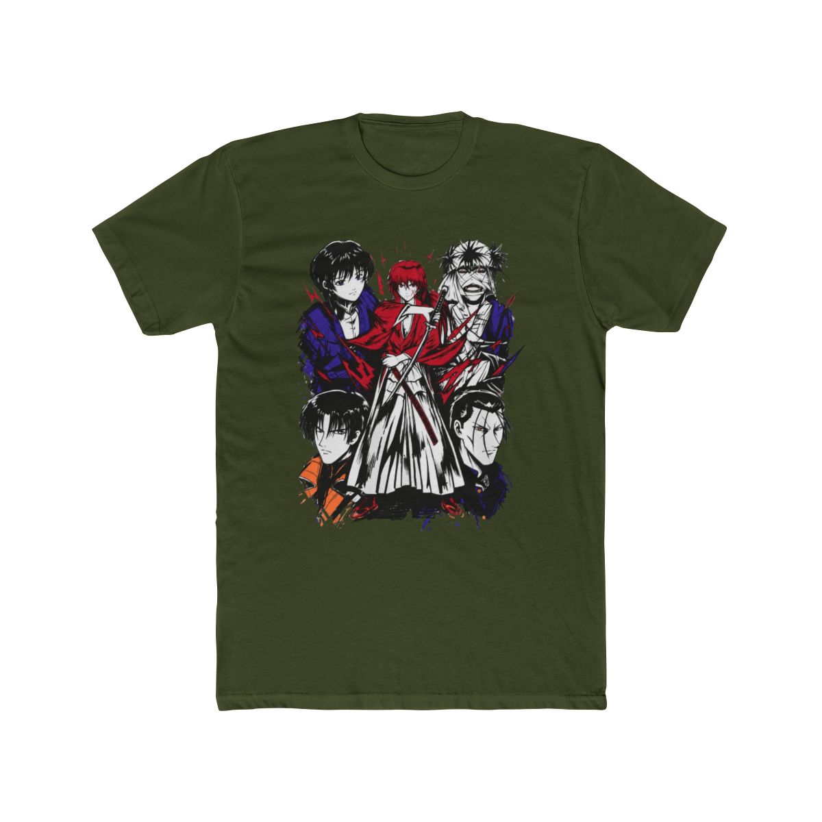 HUBGO Anime Rurouni Kenshin Shirt Merch Casual Short Sleeved T Shirt Tee, Adult, Size: 4XL, Black - alternate angle 4, merchandise